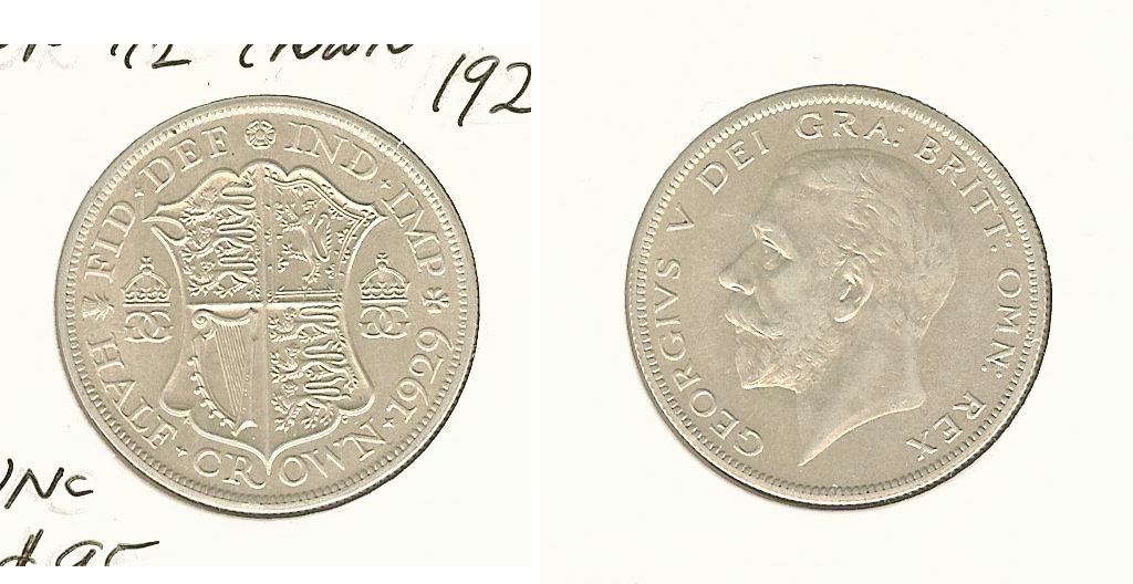 English 1/2 crown 1929 Unc